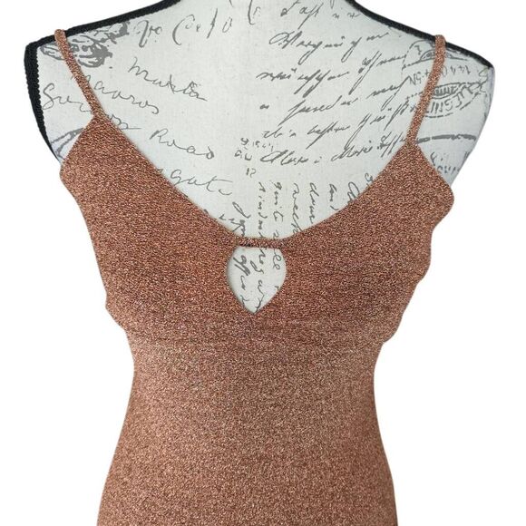 Wild Fable Women's Size XS Shimmery Copper Mini Tank Dress - Picture 5 of 6